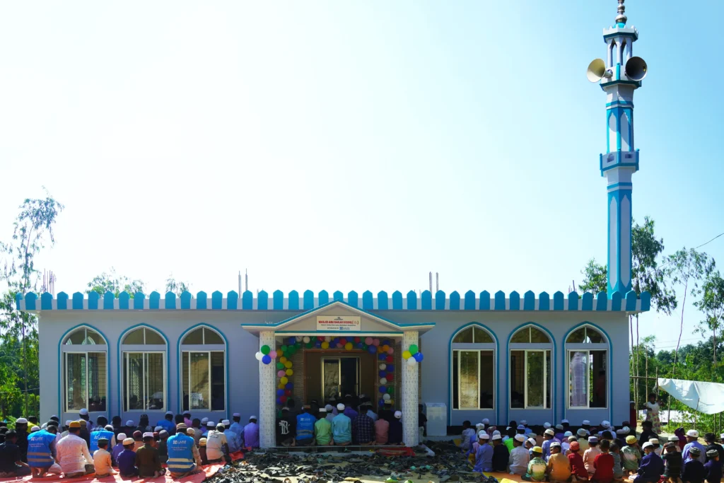 Mosque Full View with Prayers